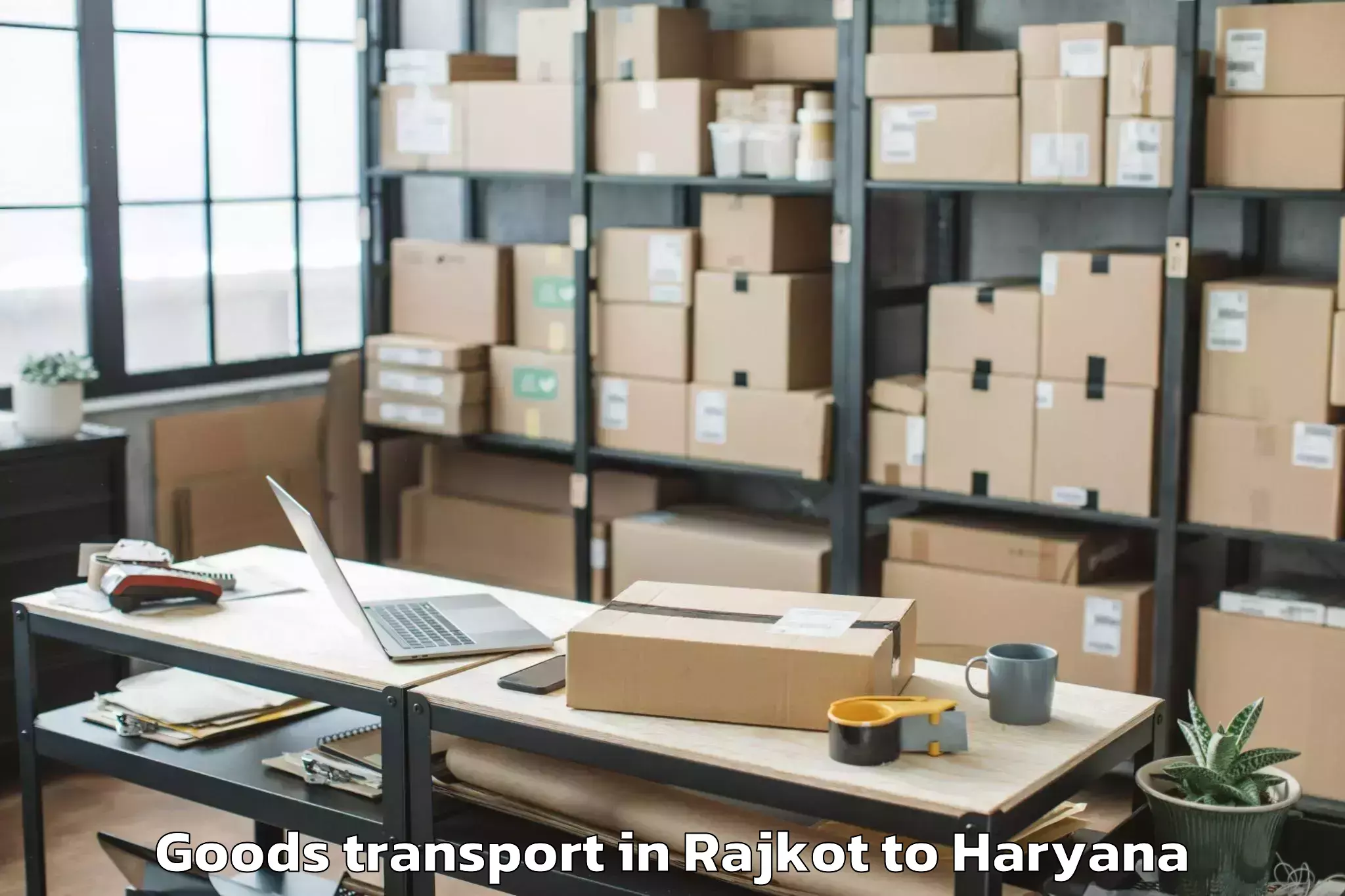 Reliable Rajkot to Abhilashi University Faridabad Goods Transport